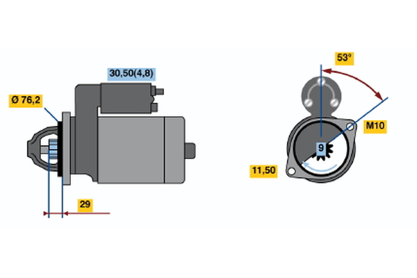 BOSCH 0 001 107 527 Motorino d'avviamento