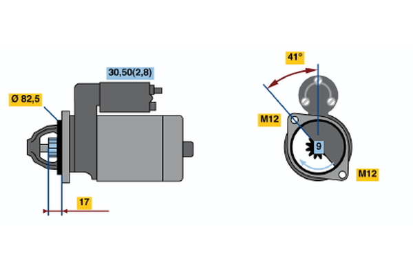 BOSCH 0 001 107 427 Motorino d'avviamento-Motorino d'avviamento-Ricambi Euro