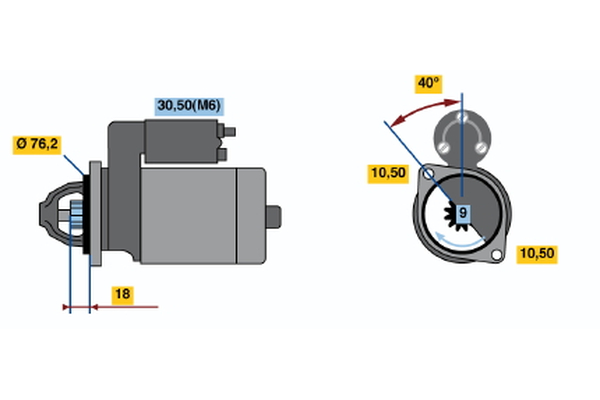 BOSCH 0 001 111 003 Motorino d'avviamento