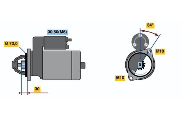 BOSCH 0 001 107 540 Motorino d'avviamento-Motorino d'avviamento-Ricambi Euro