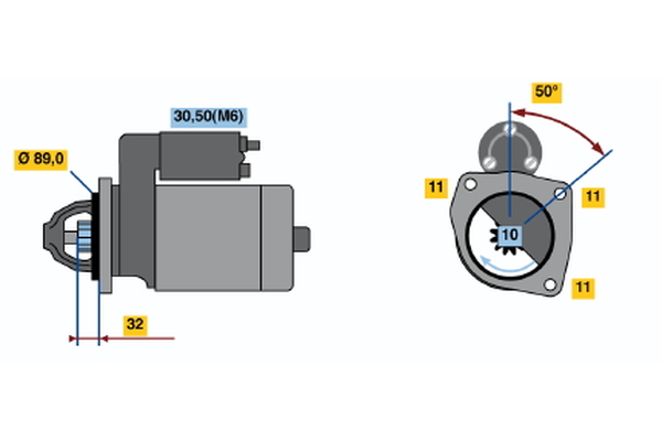 BOSCH 0 001 108 111 Starter