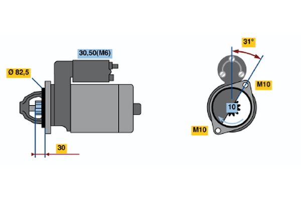 BOSCH 0 001 109 290 Motorino d'avviamento