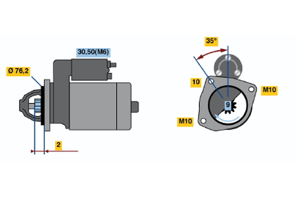 BOSCH 0 001 109 310 Motorino d'avviamento-Motorino d'avviamento-Ricambi Euro