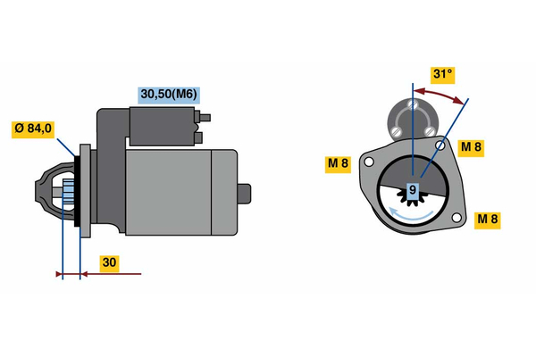 BOSCH 0 001 109 365 Motorino d'avviamento