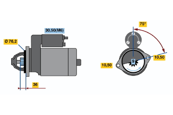 BOSCH 0 001 110 047 Motorino d'avviamento