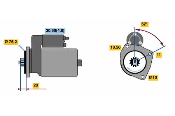 BOSCH 0 001 125 519 Startér