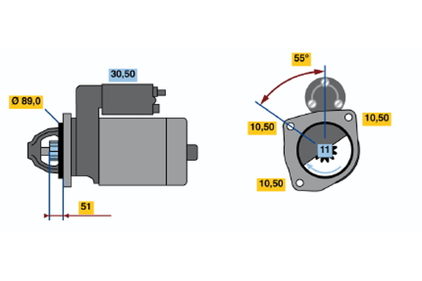 BOSCH 0 001 230 002 Motorino d'avviamento