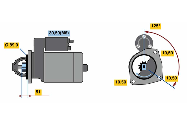 BOSCH 0 001 262 006 Motorino d'avviamento