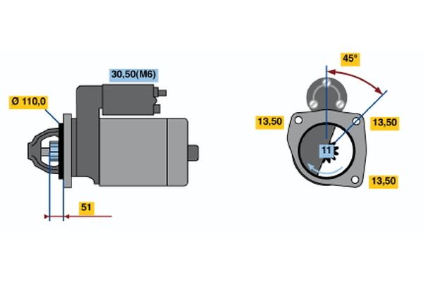 BOSCH 0 001 231 013 Starter