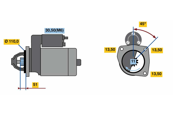 BOSCH 0 001 231 041 Motorino d'avviamento-Motorino d'avviamento-Ricambi Euro