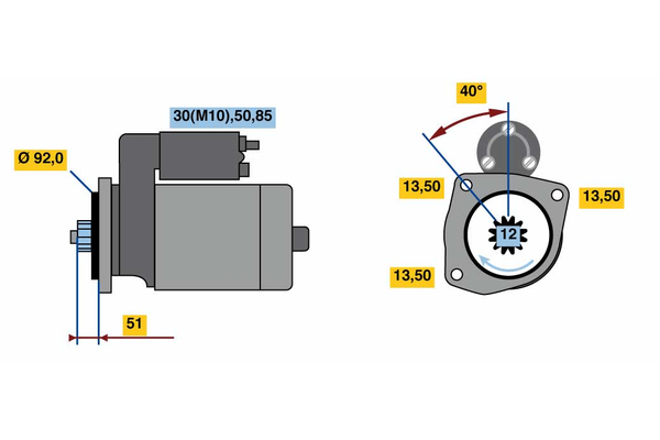 BOSCH 0 001 241 021 Motorino d'avviamento