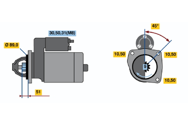 BOSCH 0 001 368 017 Motorino d'avviamento