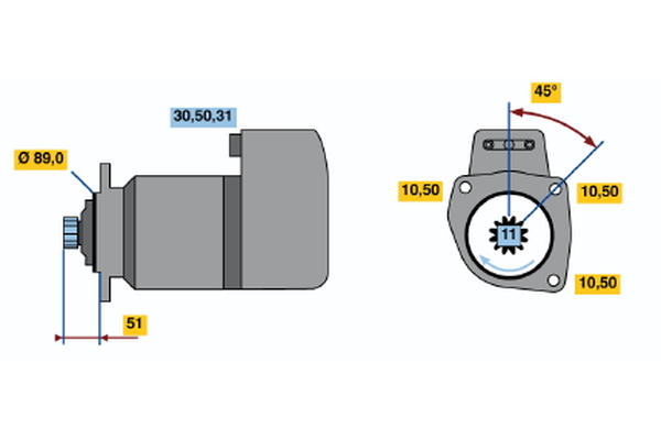 BOSCH 0 001 416 043 Starter