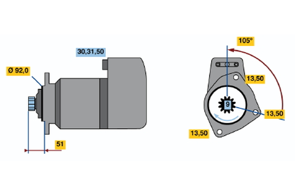 BOSCH 0 986 018 000 Starter