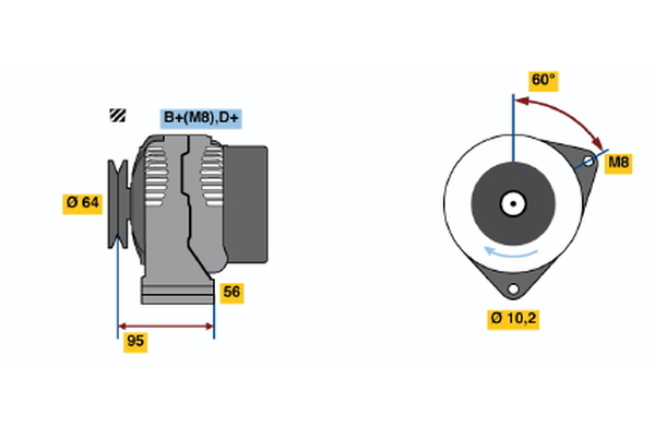 BOSCH 0 986 038 710 Alternator