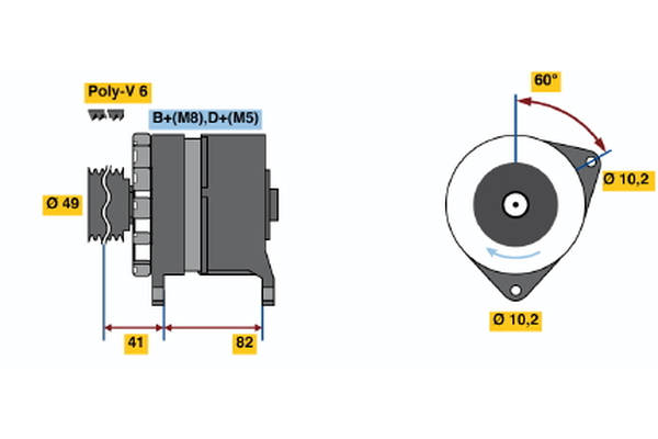 BOSCH 0 120 468 006 Alternator