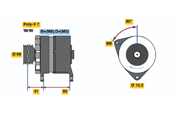 BOSCH 0 120 468 024 Alternator