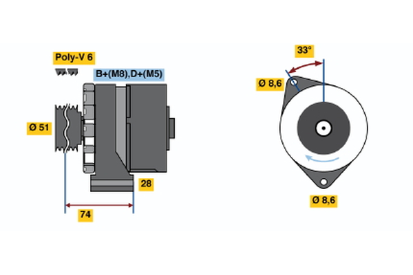 BOSCH 0 986 039 620 Alternator