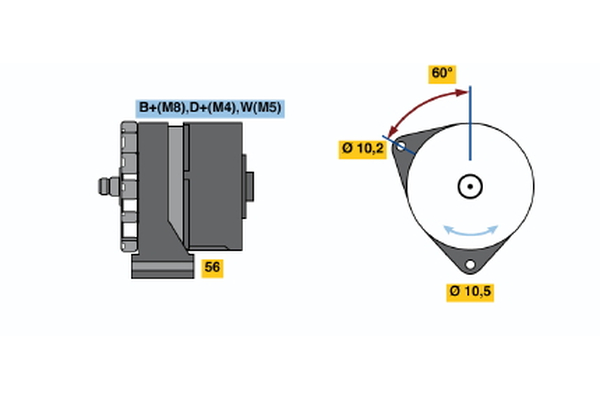 BOSCH 0 120 468 066 Alternator