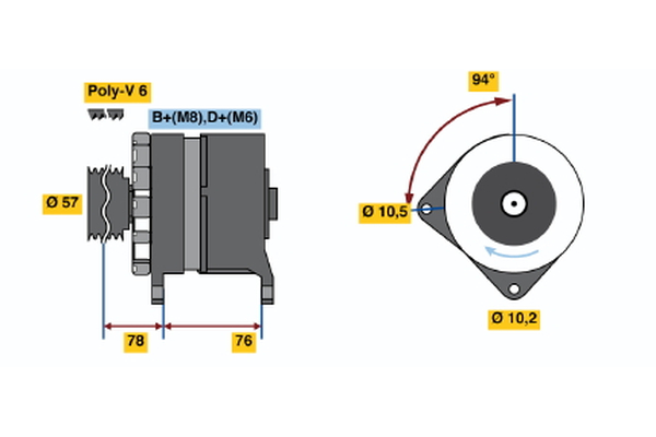 BOSCH 0 120 468 103 Alternator