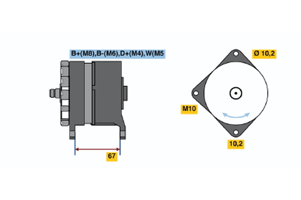 BOSCH 0 986 044 070 Alternator