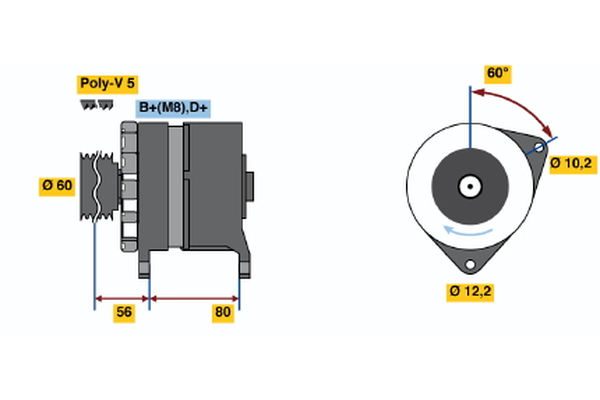 BOSCH 0 120 469 028 Γεννήτρια for FIAT LANCIA