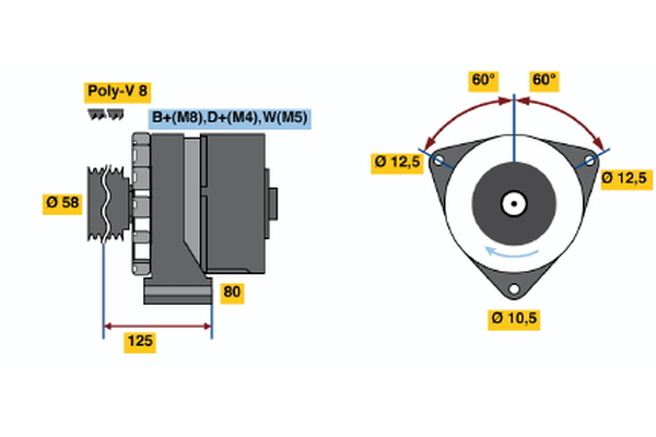 BOSCH 0 120 469 119 Alternator