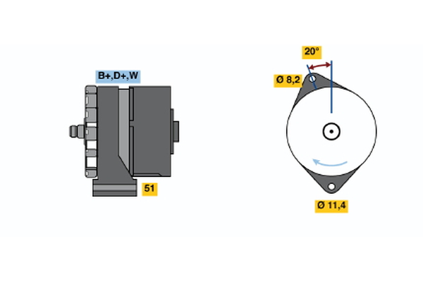 BOSCH 0 120 469 523 Alternator