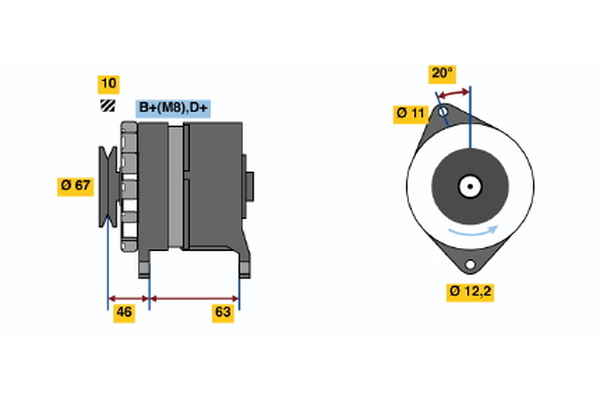 BOSCH 0 120 469 710 Alternator