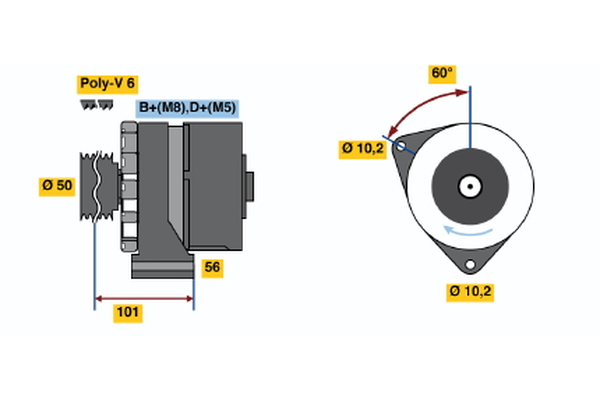 BOSCH 0 120 469 745 Γεννήτρια for MERCEDES-BENZ