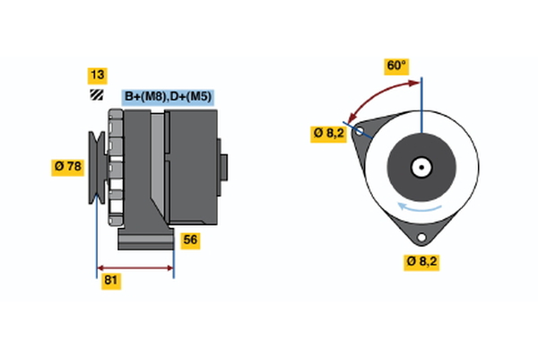 BOSCH 0 986 034 080 Alternator