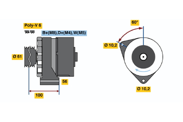 BOSCH 0 120 469 855 Alternator