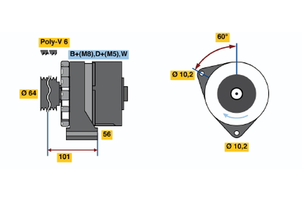 BOSCH 0 120 469 857 Alternator