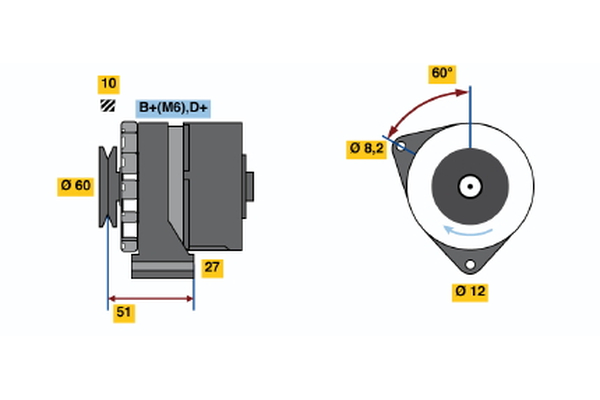 BOSCH 0 120 488 103 Alternator