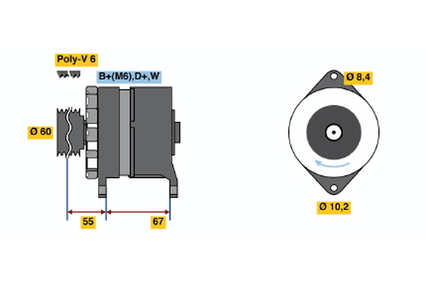 BOSCH 0 120 488 142 Alternator