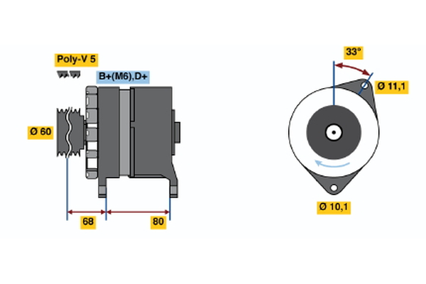 BOSCH 0 986 046 450 Alternator