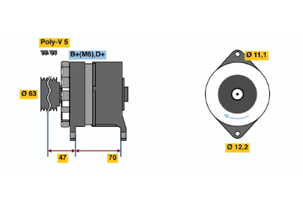 BOSCH 0 120 488 287 Alternator