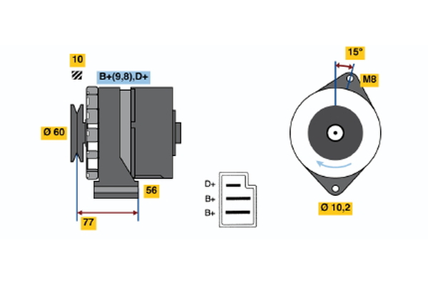 BOSCH 0 120 489 203 Alternator