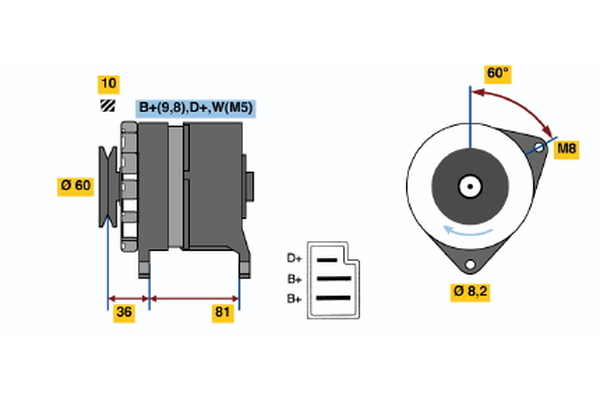 BOSCH 0 986 033 830 generátor