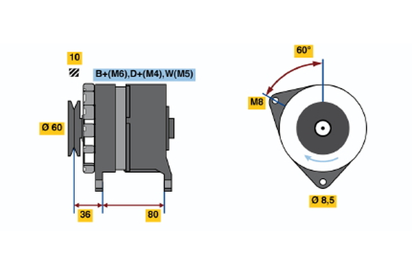 BOSCH 0 120 489 347 Alternator