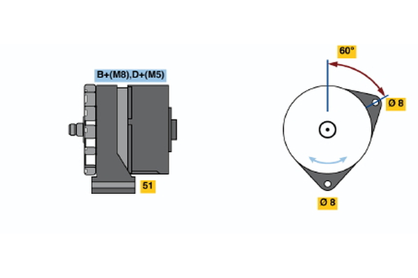 BOSCH 0 120 489 473 Alternator