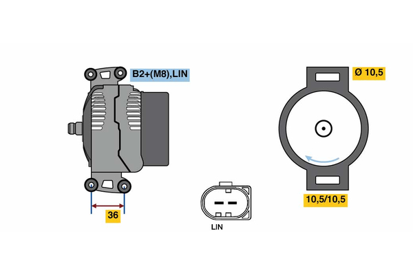 BOSCH 0 121 615 111 Alternator