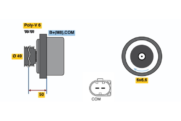 BOSCH 0 122 0AA 2B0 Alternator