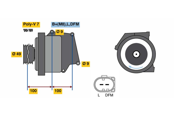 BOSCH 0 122 0AA 3D0 Alternator