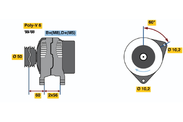 BOSCH 0 123 110 006 Γεννήτρια for OPEL VAUXHALL