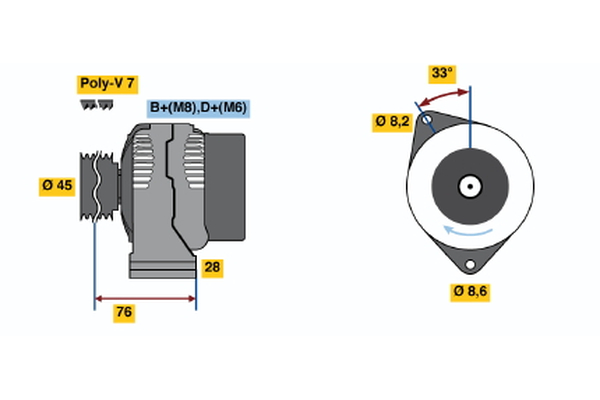 BOSCH 0 123 214 002 Alternator