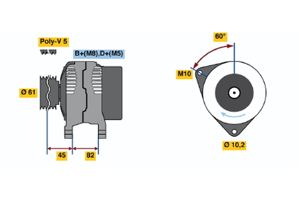 BOSCH 0 123 320 016 Alternator