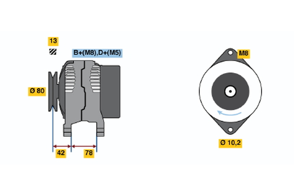 BOSCH 0 123 310 033 Alternator