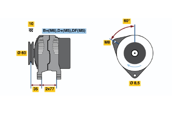 BOSCH 0 123 310 055 Alternator