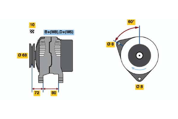 BOSCH 0 123 315 004 Alternator